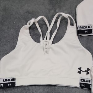 3 Under Armour White Sports Bra with Black Accents